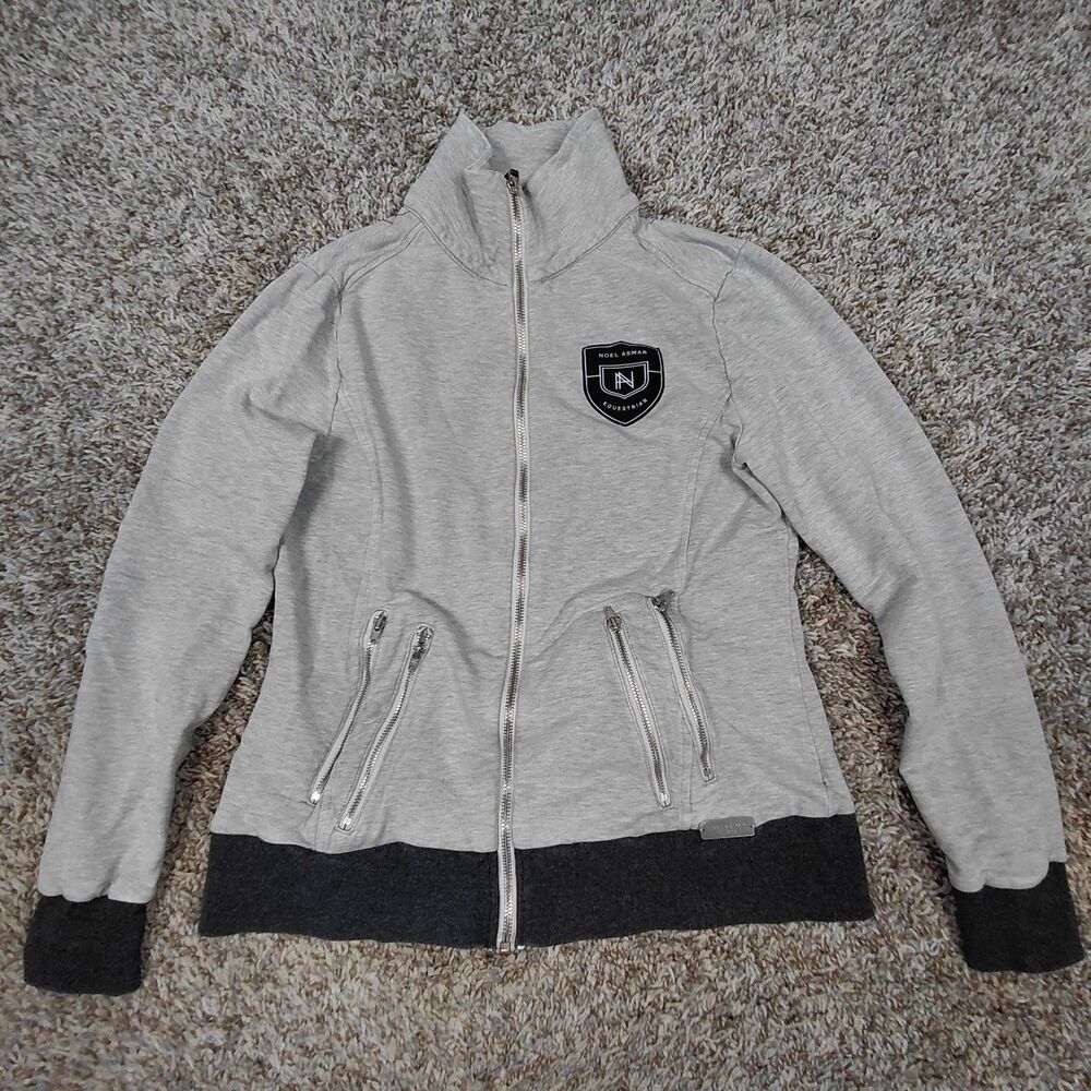 Noel Asmar Equestrian Jacket Womens XS Grey Full Zip Sweatshirt Pockets